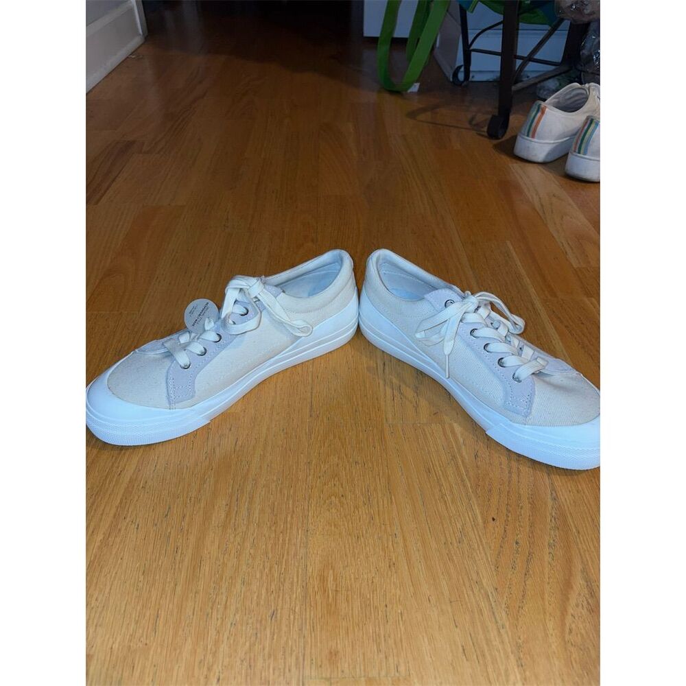 Levi's Women's Beige Canvas Sneakers Size 9 Standard Casual Lace-Up Shoes - Picture 5 of 11